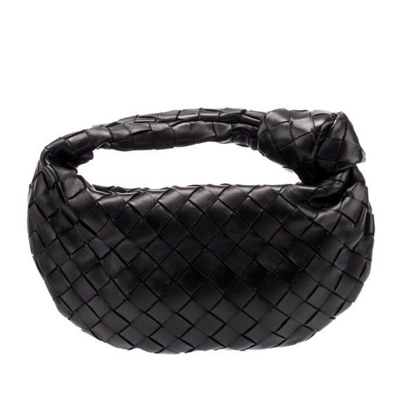 Bottega Veneta Handbags - Bottega Veneta Intrecciato Mini Jodie Black Leather Bag